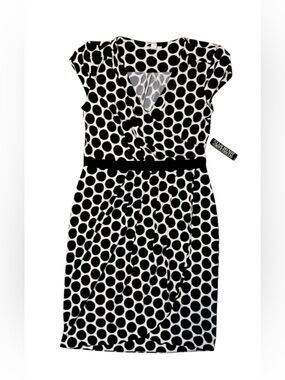 New York & Company Black and White Dot Midi Dress